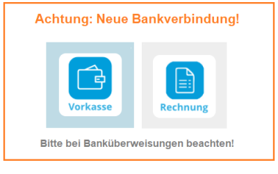 Achtung: Neue Bankverbindung! Achtung: Neue Bankverbindung!