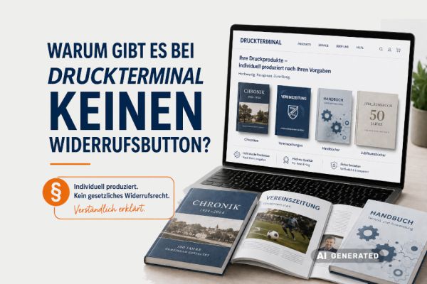 Warum gibt es bei DRUCKTERMINAL keinen Widerrufsbutton?