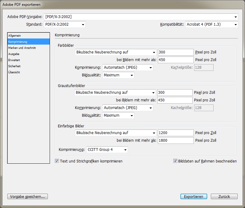 Pdf Export Mit Adobe Indesign Druckterminal